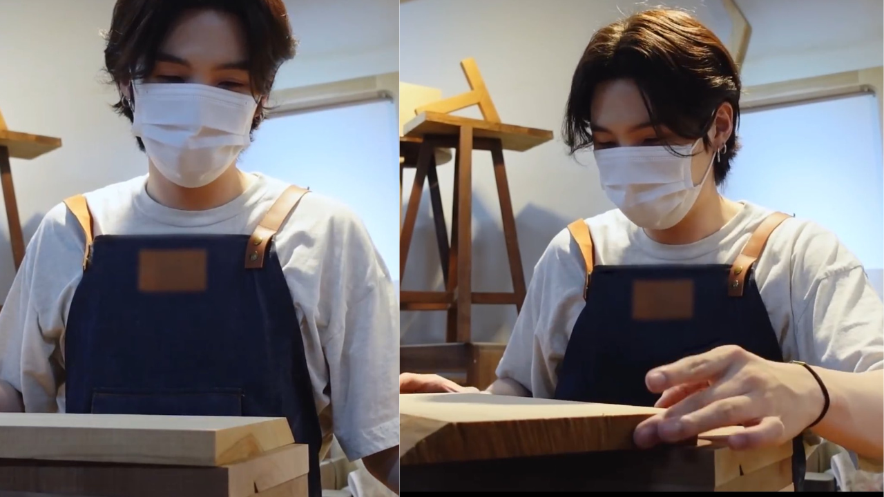 BTS' Suga toils over wooden cutting boards