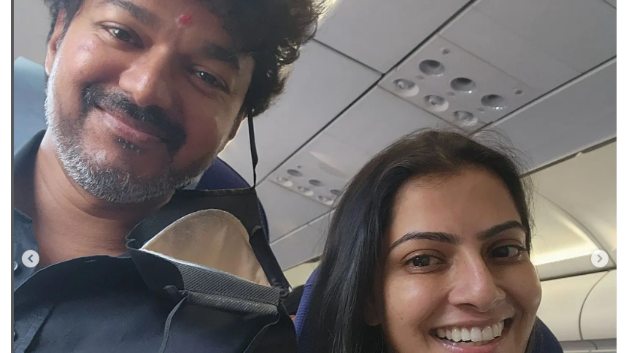 Actress Varalaxmi Sarathkumar expresses her excitement as she travels with Vijay Thalapathy