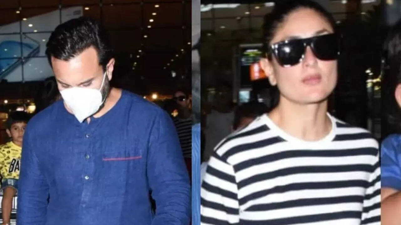 Kareena, Saif photographed at the airport