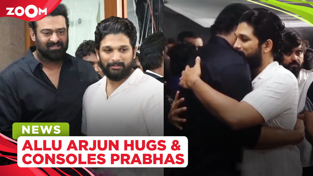 Allu Arjun CONSOLES Prabhas at Krishnam Raju's funeral; fans decide to ...