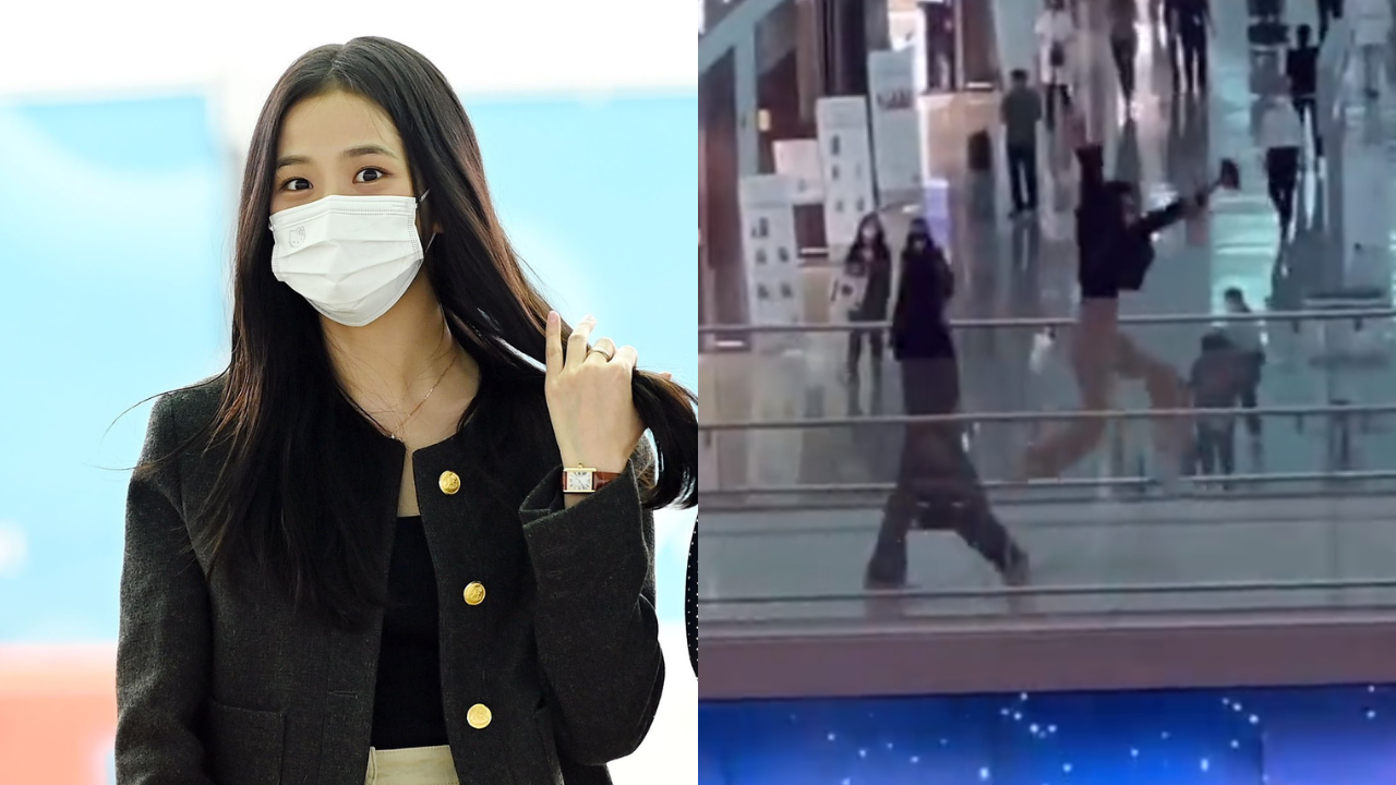 Blackpink's Jisoo bunny hops at airport