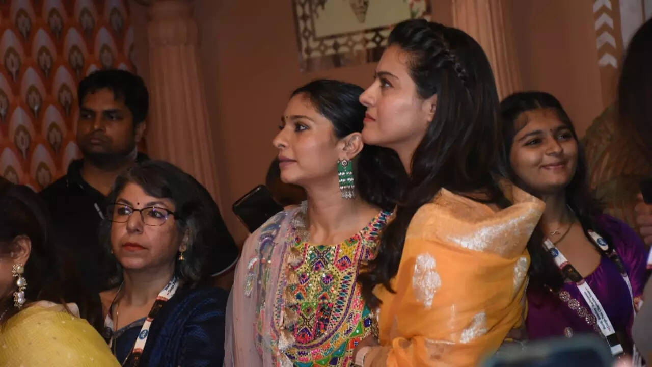 Kajol attends Durga Puja in a pandal