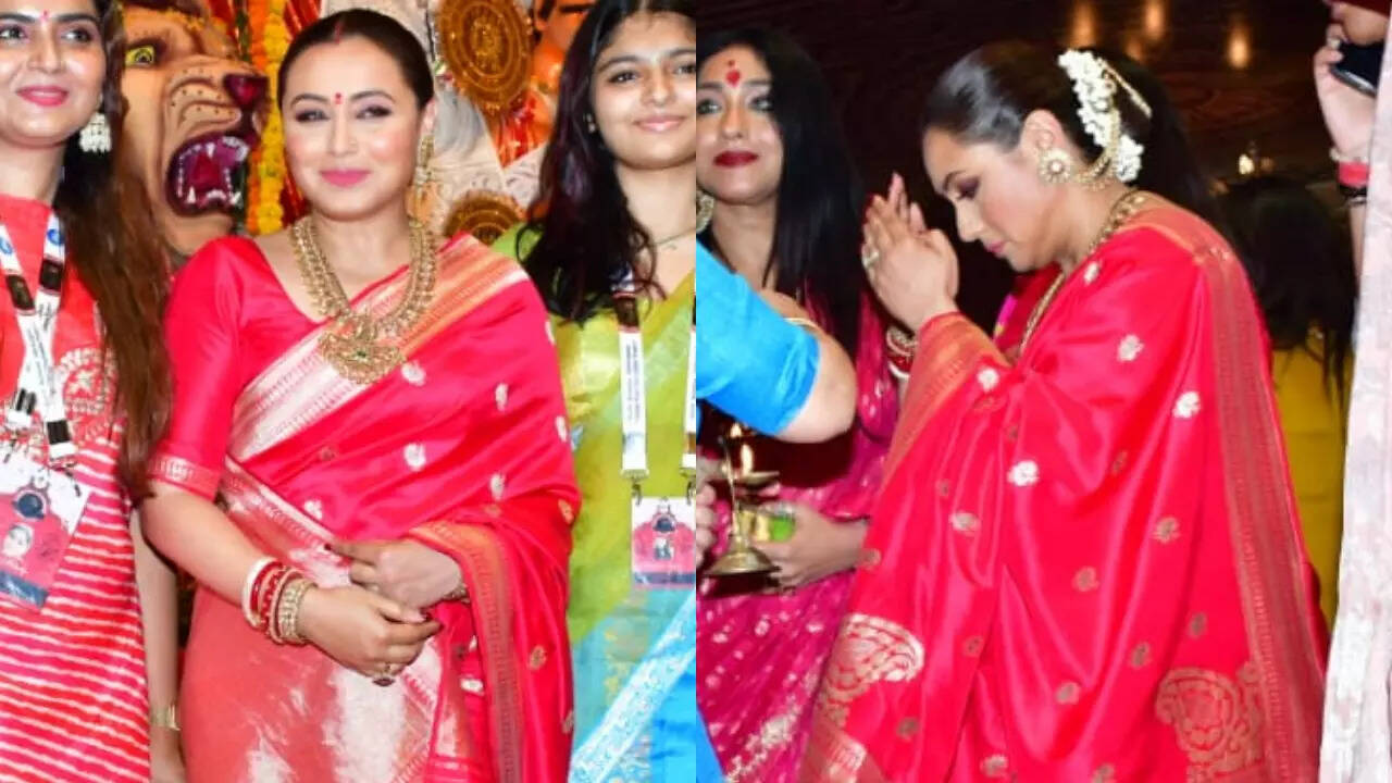 Rani Mukerji attends the Durga Puja celebrations in Mumbai