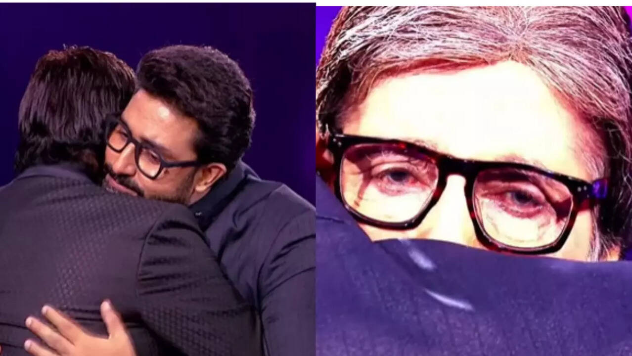 Amitabh Bachchan, Abhishek Bachchan on KBC 14