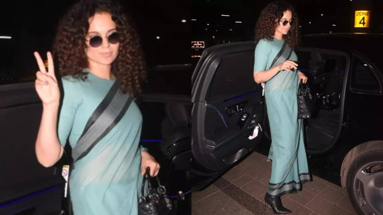 Kangana Ranaut rocks saree worth Rs 600 at the airport; writes, 'Style is not a slave to international brands'