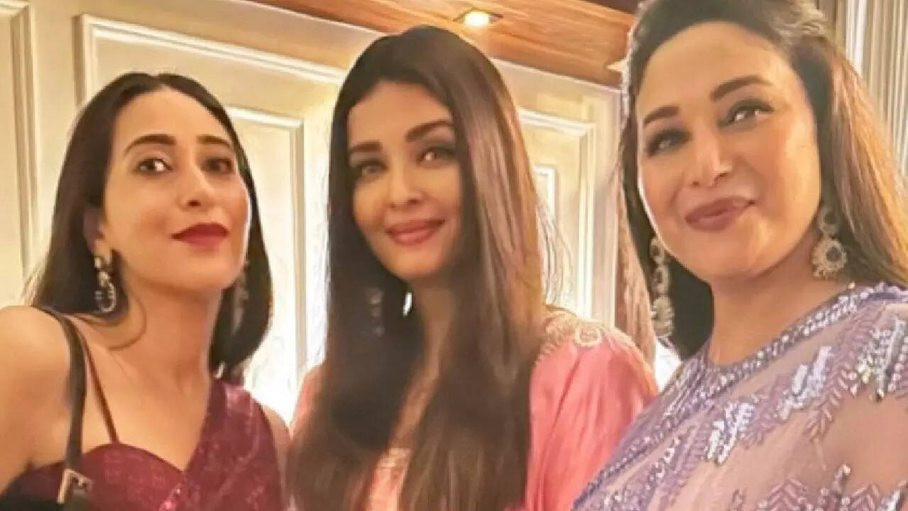 Karisma Kapoor, Aishwarya Rai, Madhuri Dixit (L-R)