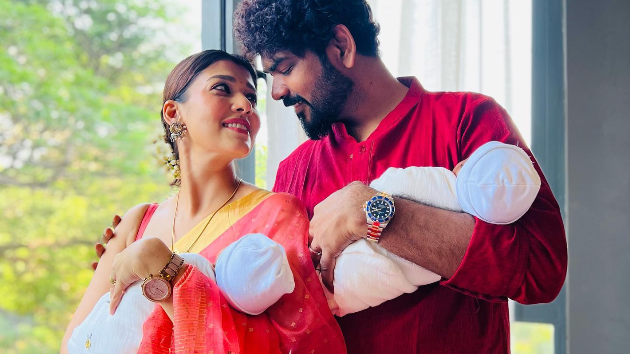 Nayanthara and Vignesh Shivan with their twin boys