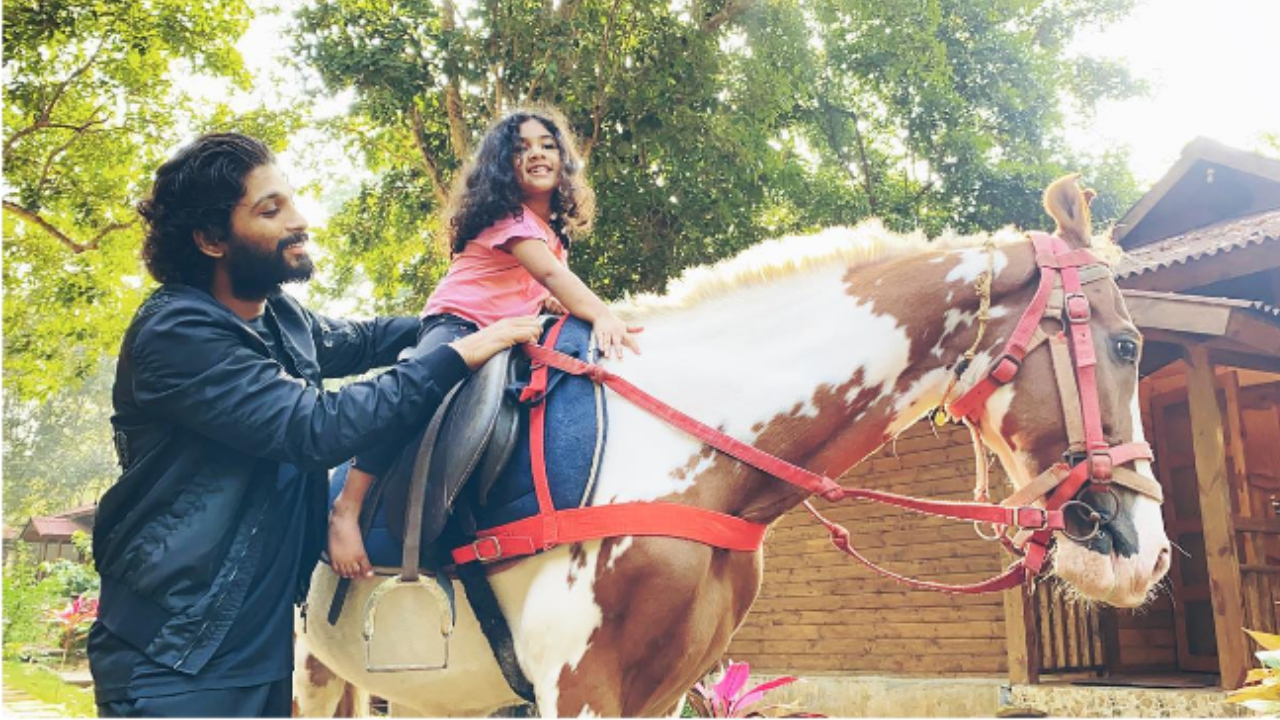 Allu Arjun with daughter Allu Arha