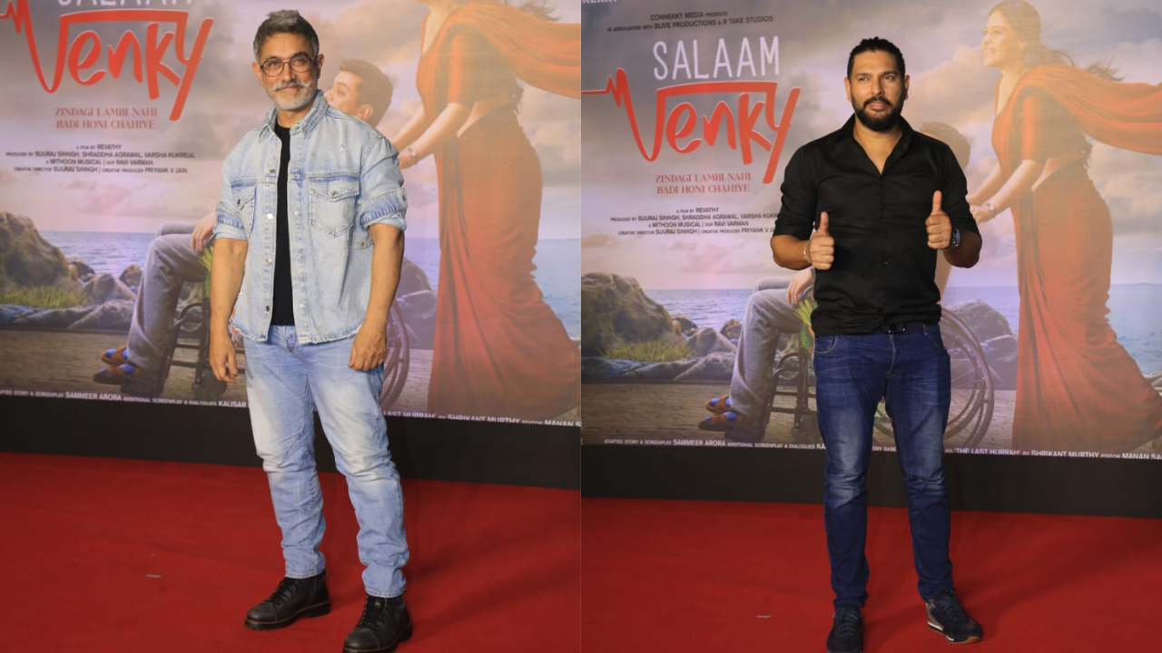 Aamir, Yuvraj at Salaam Venky screening