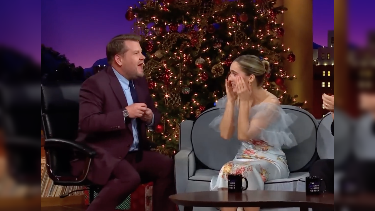 James Corden and Haley Lu Richardson