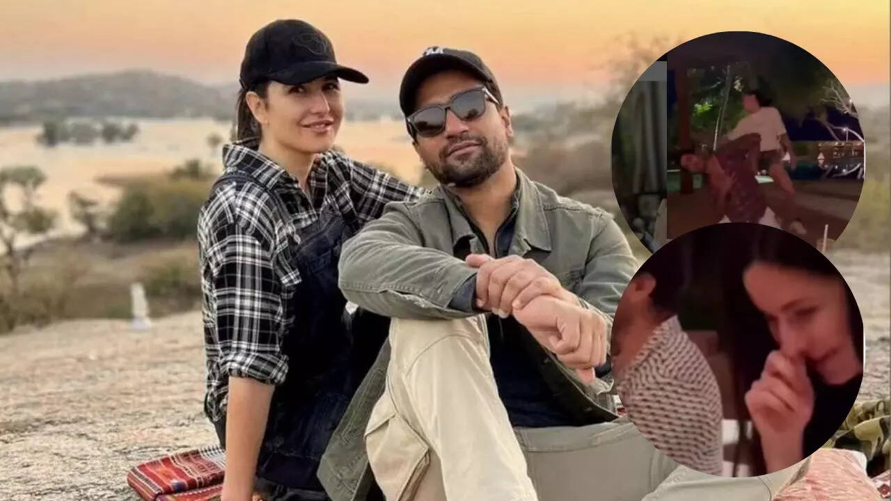 Katrina Kaif is all smiles as Vicky Kaushal dances away