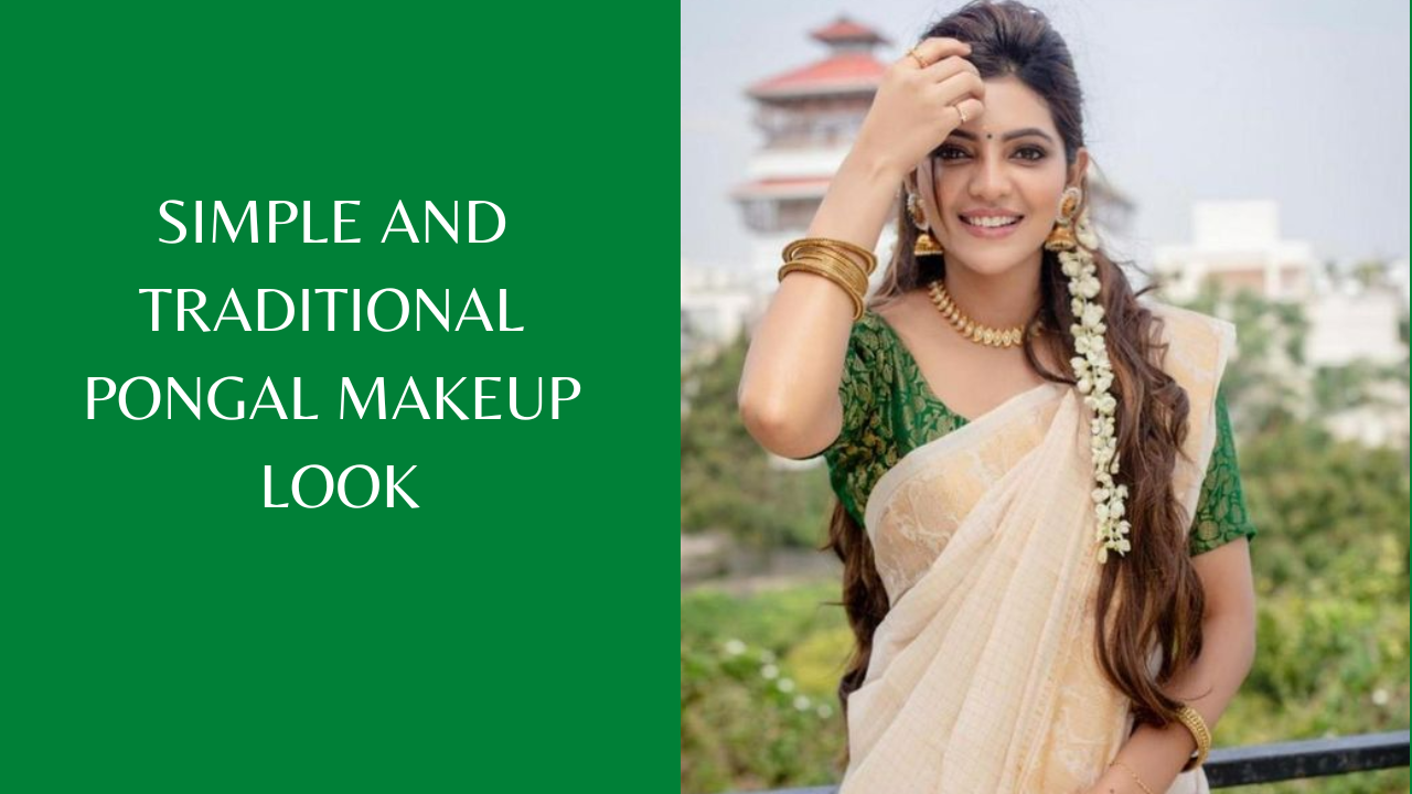 Simple And Traditional Pongal Makeup Look. Pic Credit: Pinterest