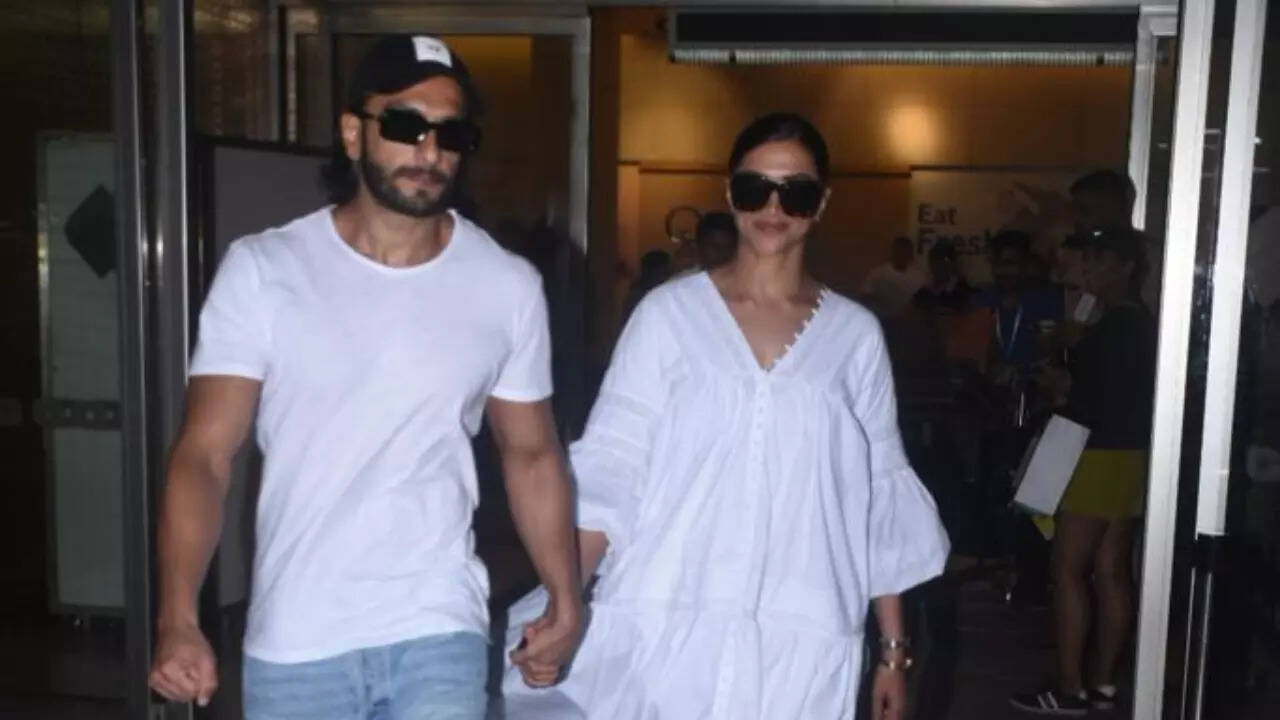 Deepika Padukone and Ranveer Singh at the airport