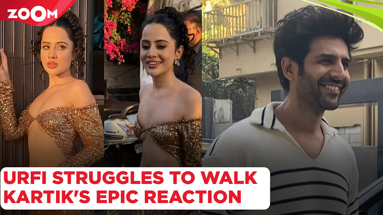 Urfi Javed STRUGGLES to walk in her outfit | Kartik Aaryan REACTS as ...
