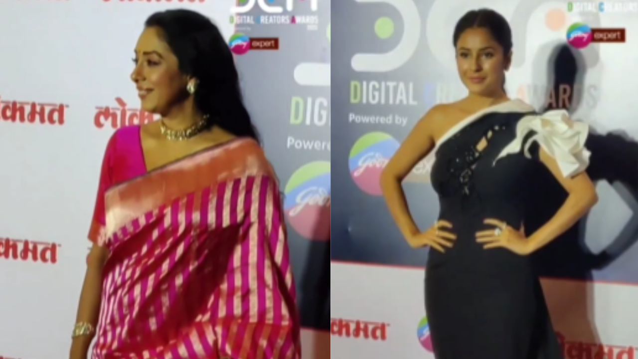 Ruplali Ganguly and Shehnaaz Gill at an award function