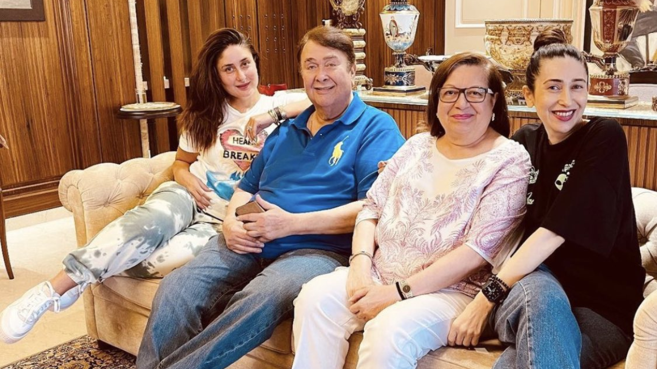 Kareena Kapoor, Randhir Kapoor, Babita, Karisma Kapoor