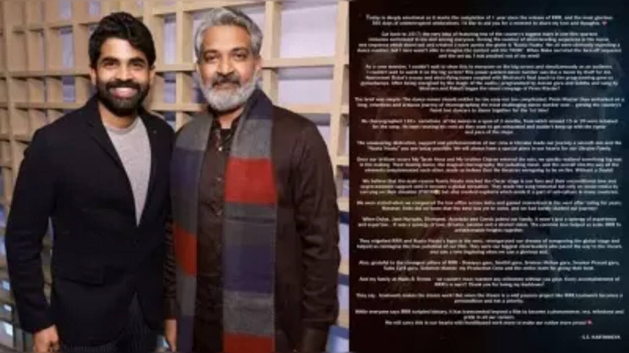 SS Rajamouli's son Karthikeya pens heartwarming note on first anniversary of RRR: Today is deeply emotional...