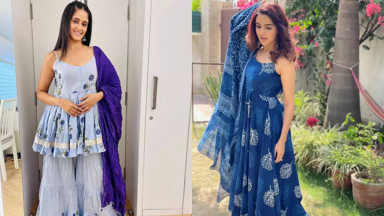 Jasmin Bhasin to Ayesha Singh: Simple blue suits for Navratri Day 8