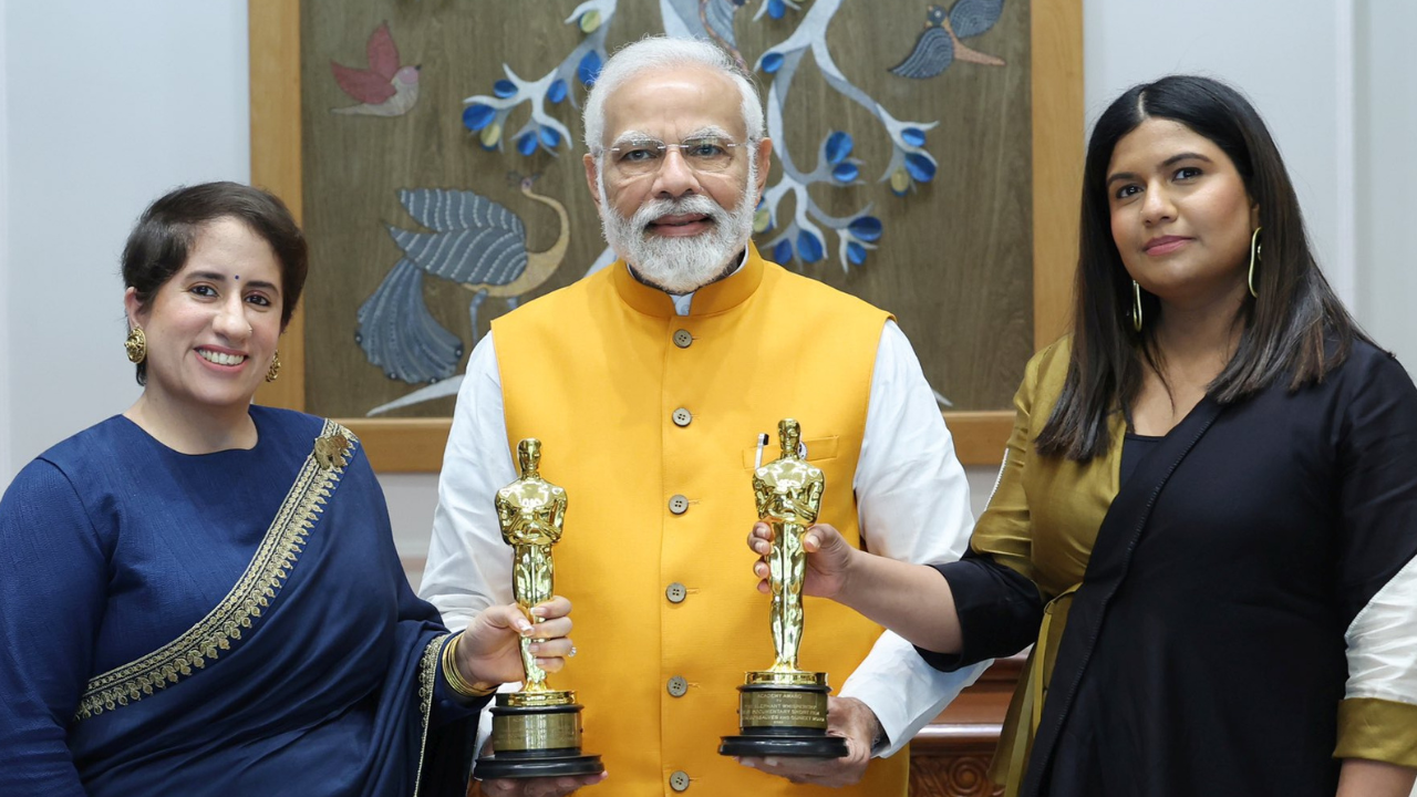 Guneet Monga and Kartiki Gonsalves met PM Narendra Modi