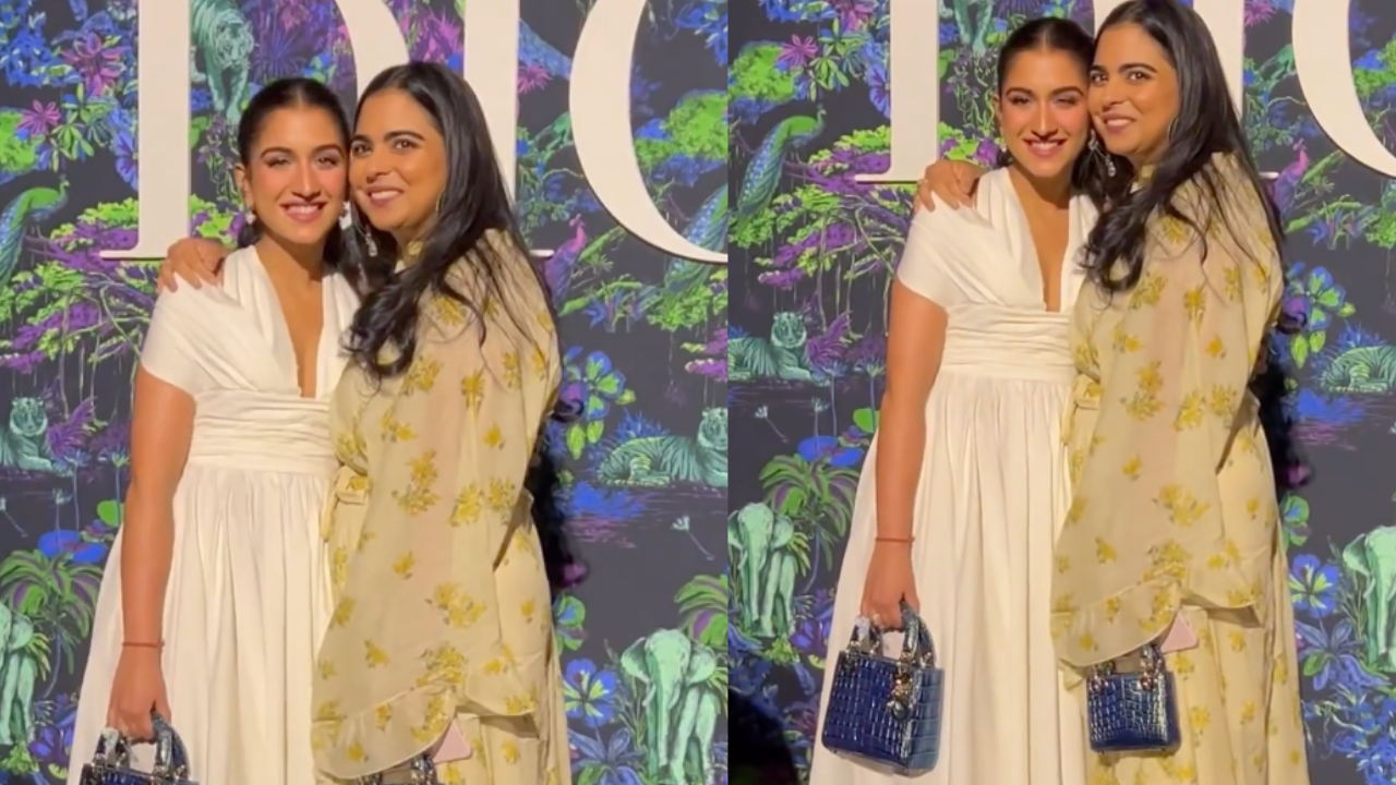 Dior Fall 2023 Mumbai Radhika Merchant, Isha Ambani Hug It Out Looking Glam As Ever. WATCH