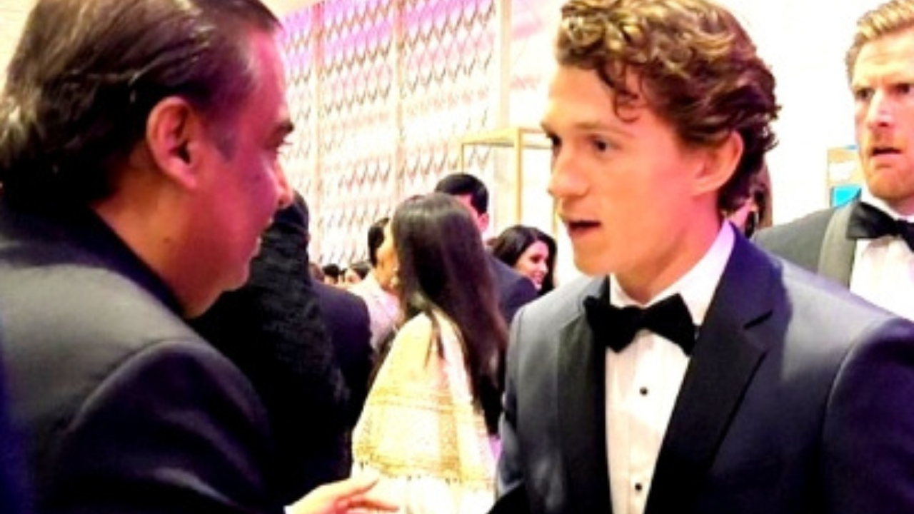 Tom Holland and Mukesh Ambani at NMACC Gala