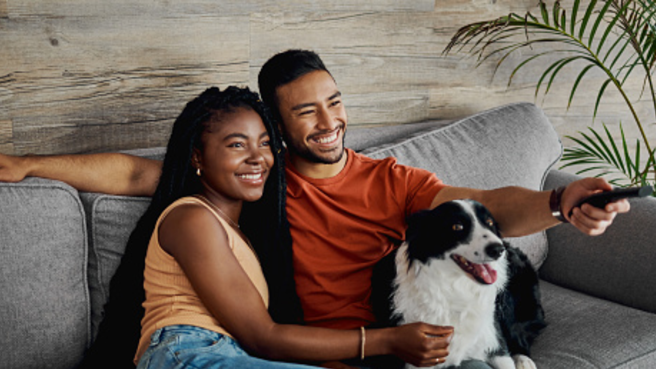 Couple watching TV