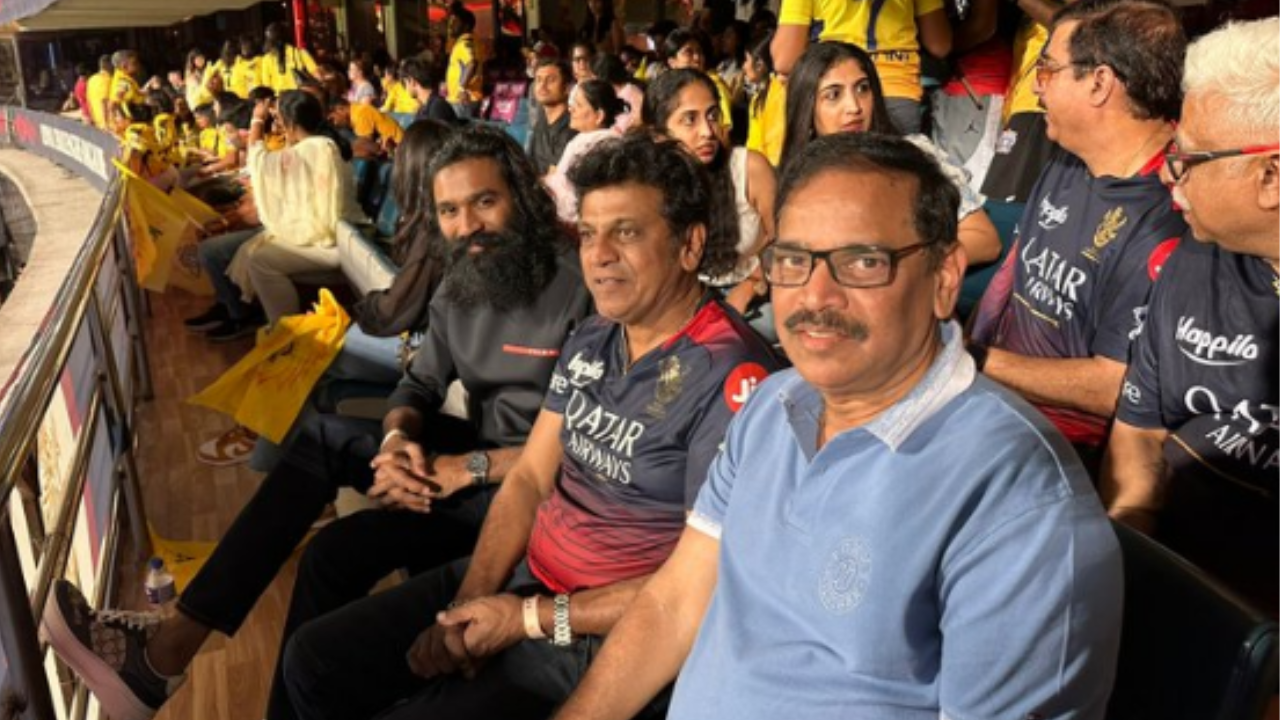 Captain Miller Duo Dhanush, Shiva Rajkumar Spotted Together At RCB Vs CSK IPL Match