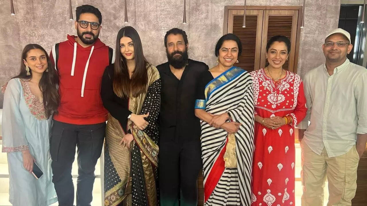 Rupali Ganguly meets Abhishek Bachchan, Aishwarya Rai Bachchan at PS 2 screening (Image Credits_ Instagram