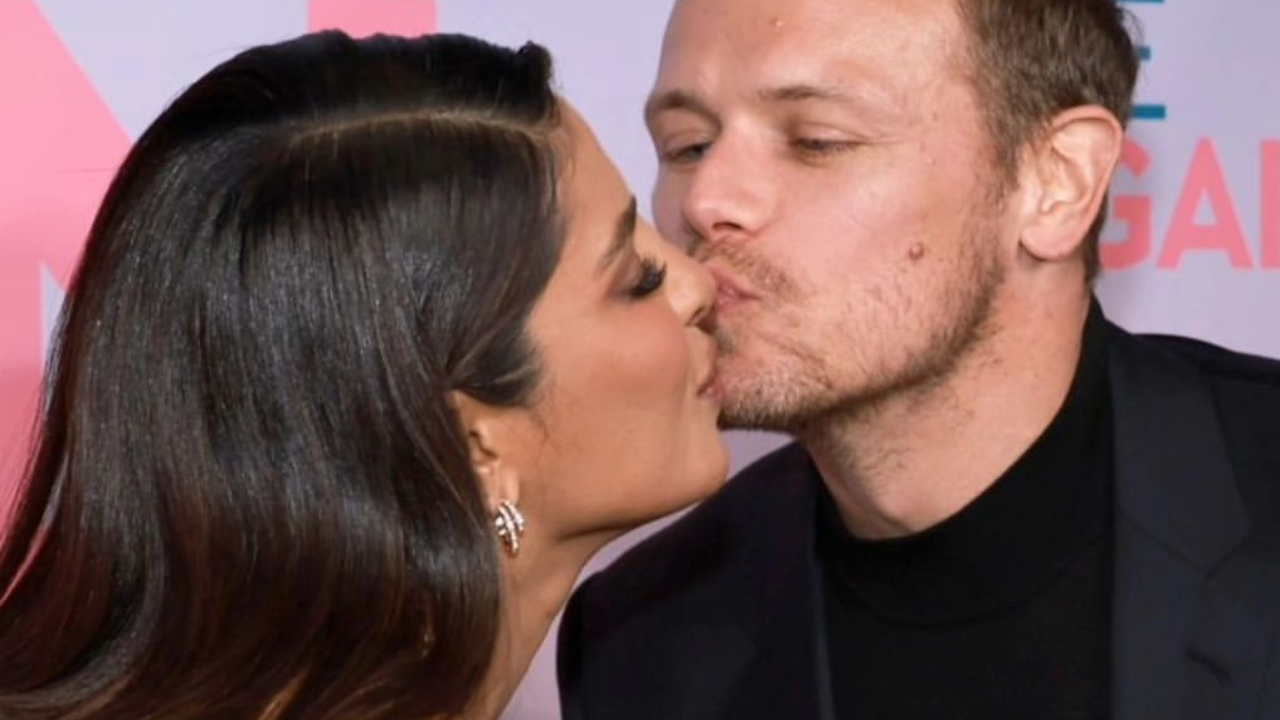 Priyanka Chopra gets a kiss from Love Again co-star Sam Heughan